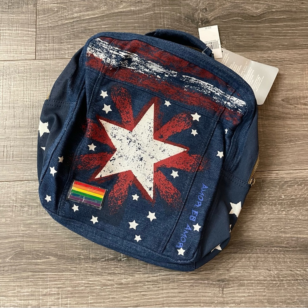 NWT America Chavez Marvel Disney Parks Mini Denim Backpack Pride